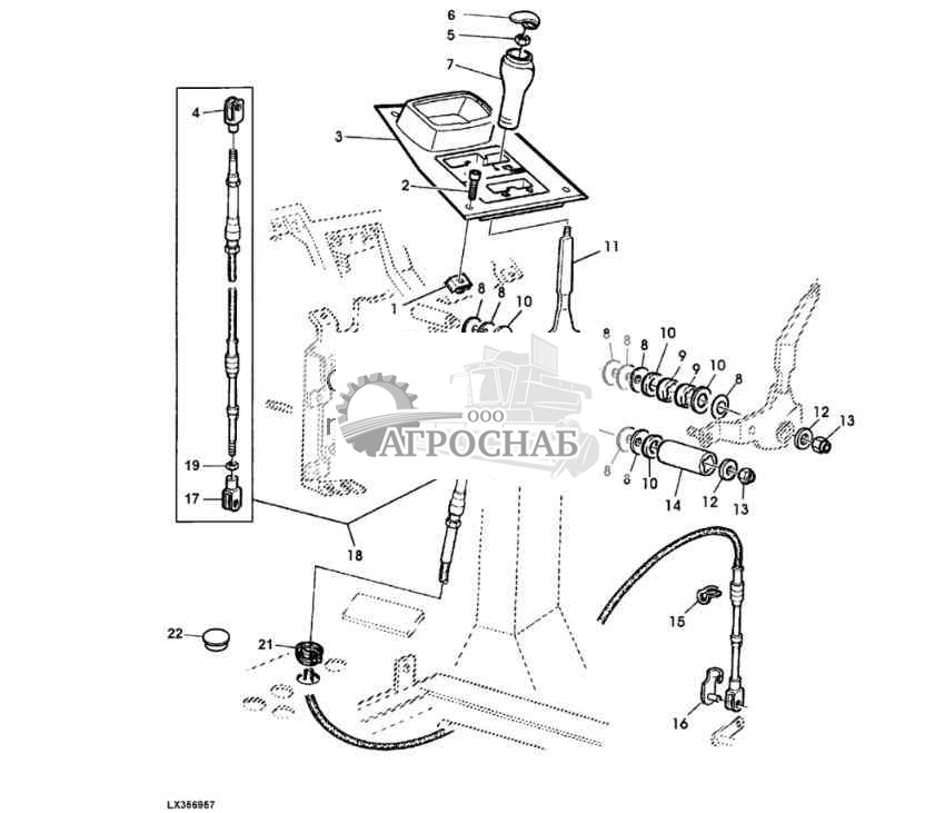 РАБОЧИЕ КОМПОНЕНТЫ, ЗАДНИЙ PTO С РУЧНЫМ ПЕРЕКЛЮЧЕНИЕМ 